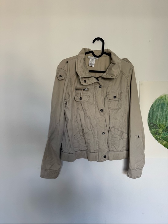 Jackets & Blazers - Light Beige Women's Utility Jacket - Casual Lightweight Coat